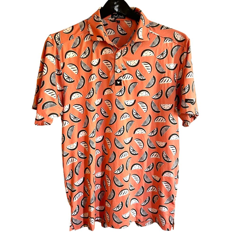 Bad Birdie The Melonator Men's Golf Polo Shirt Fruit Performance Size Large